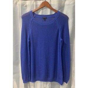 Talbots Long Sleeve Scoop Neck Women's Size L Knit Blue Sweater